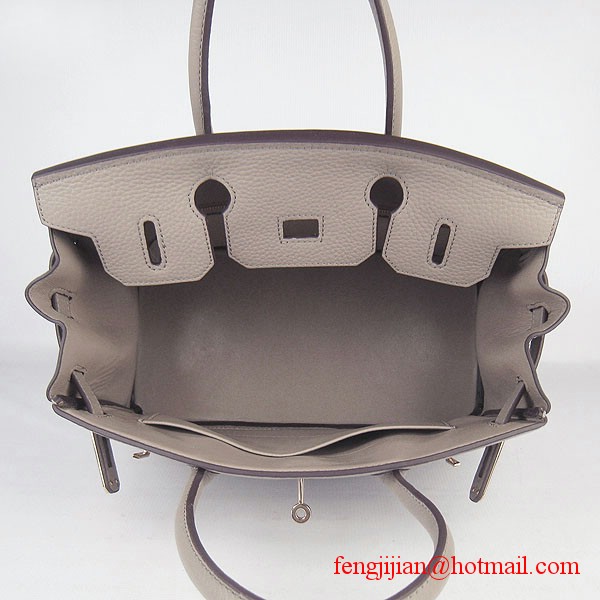 Hermes Birkin 30cm Togo Leather Bag Grey 6088